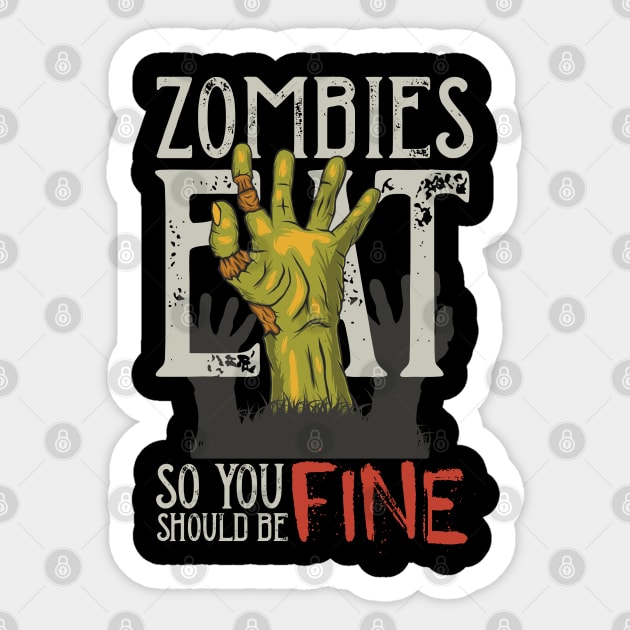 Zombie Hand Sticker by FUNNYTIMES